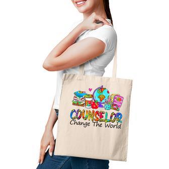 Back To School Counselor Change The World Leopard Tote Bag - Thegiftio UK