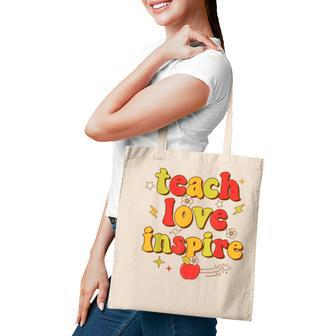 Back To School Teach Love Inspire Teaching Kindness Teacher Tote Bag - Thegiftio UK