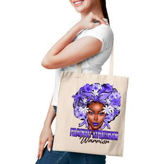 Black Women Periwinkle Ribbon Pulmonary Hypertension Warrior Tote Bag - Thegiftio UK