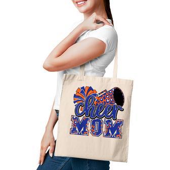 Cheer Mom Blue Orange Leopard Cheer Poms & Megaphone Tote Bag - Thegiftio UK
