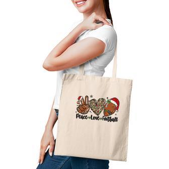 Christmas Football Peace Love Football Tote Bag - Thegiftio UK