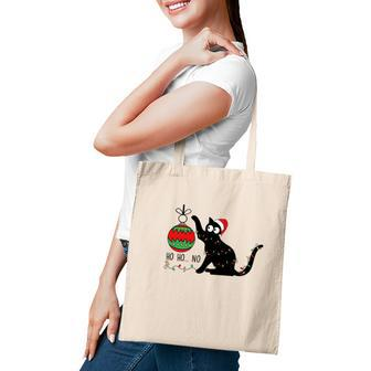 Christmas Funny Black Cat Ho Ho Ho Cat Lovers Gifts Tote Bag | Seseable UK