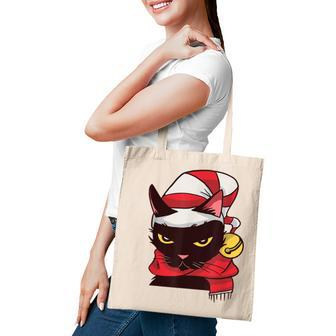 Christmas Funny Black Cat Xmas Style Ugly Christmas Sweater  Tote Bag