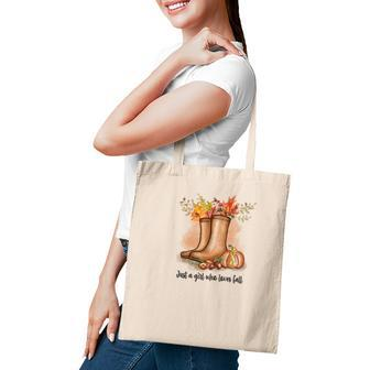 Cozy Autumn Fall Just A Girl Who Love Fall Tote Bag - Seseable