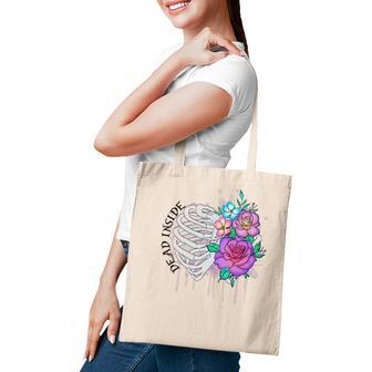 Dead Inside Thoracic Bone Flower Halloween Magical Thing Tote Bag - Thegiftio UK