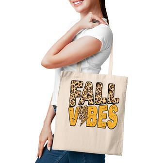 Distressed Fall Vibes Leopard Lightning Bolts In Fall Colors Tote Bag - Thegiftio UK