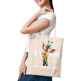 Enough End Gun Violence Awareness Wear Orange Cute Giraffe Tote Bag - Thegiftio UK