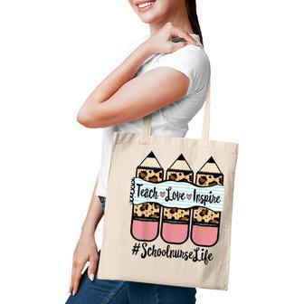 First Day Of School Nurse Leopard Pencil Back To School Tote Bag - Thegiftio UK