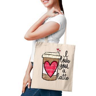 Funny Espresso Cute Coffee Heart I Love You A Latte Tote Bag - Thegiftio