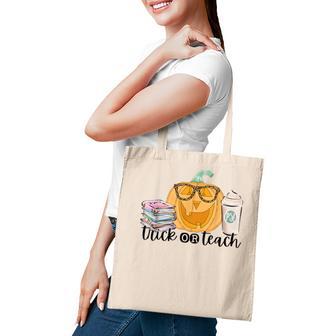 Funny Trick Or Teach Cute Pumpkin Halloween Teacher Tote Bag - Thegiftio UK