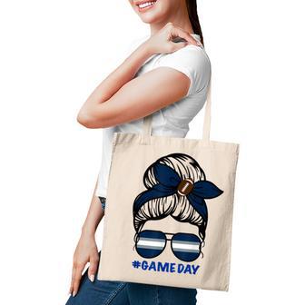 Game Day Football Messy Bun Womens Football Tote Bag - Thegiftio UK