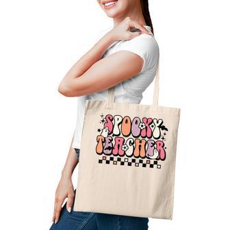 Groovy Halloween Spooky Teacher Trick Or Teach Teaccher Life Tote Bag - Thegiftio UK