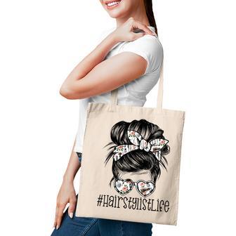 Hair Stylist Life Mom Messy Bun Mothers Day Tote Bag - Thegiftio UK