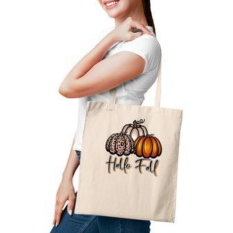Hallo Fall Three Pumpkins Tote Bag | Seseable CA