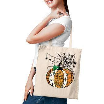 Halloween Pumpkin Music Symbols Music Teacher Halloween V2 Tote Bag - Thegiftio UK