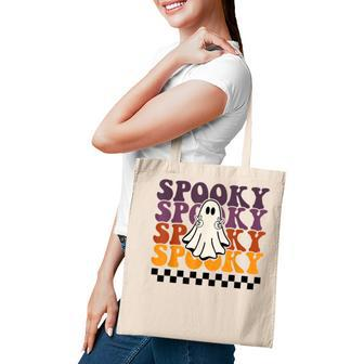 Halloween Retro Groovy Spooky Ghost Boo Funny Women Kids V3 Tote Bag - Thegiftio UK