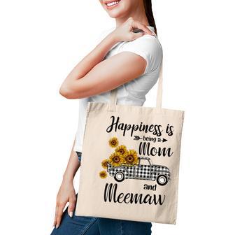 Happiness Is Being A Mom And Meemaw Sunflower Gifts Tote Bag - Thegiftio UK
