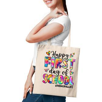 Happy First Day Of School Principal Life Tie Dye Gifts Tote Bag - Thegiftio UK