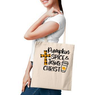 Hello Fall Pumpkin Spice & Jesus Christ Fall Christian Gift Tote Bag - Thegiftio UK