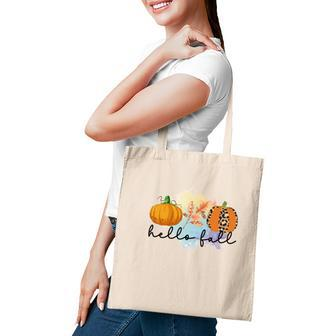 Hello Fall Pumpkins Thanksgiving Season Tote Bag