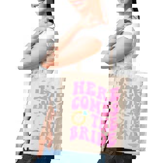 Here Comes The Bride Wedding Ring Bearer Flower Girl Basket Tote Bag - Thegiftio