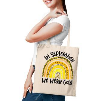 In September We Wear Gold Rainbow Childhood Cancer Awareness Tote Bag - Thegiftio UK