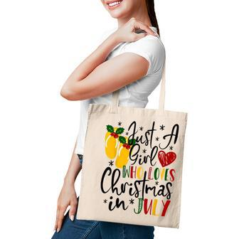Just A Girl Who Loves Christmas In July Flip Flops Tote Bag - Thegiftio UK