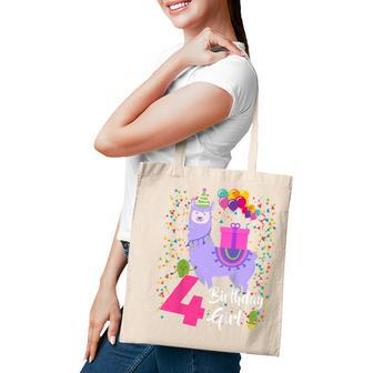 Kids 4 Year Old Gifts 4Th Birthday Girl Ns Funny Llama Tote Bag - Thegiftio UK