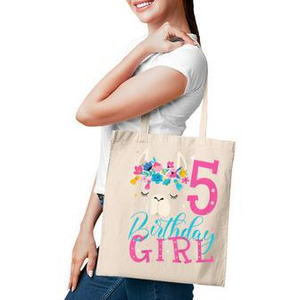Kids 5 Year Old Gifts 5Th Birthday Girl Ns Funny Llama Tote Bag - Thegiftio UK