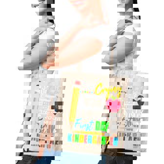 Kids Stop Crying Mom Its Just My First Day Of Kindergarten Tote Bag - Thegiftio