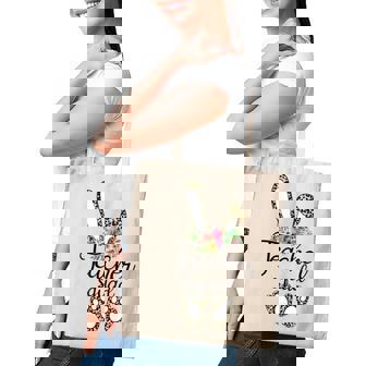 Leopard Bunny Teacher Squad Easter Day 2022 Tote Bag - Thegiftio