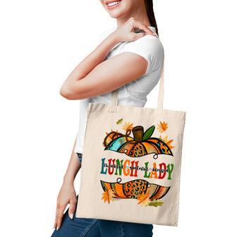Leopard Pumpkin Fall Autumn Thanksgiving Lunch Lady Women Tote Bag - Thegiftio UK