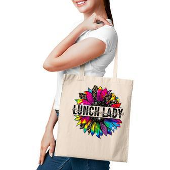 Lunch Lady Sunflower Leopard Tie Dye Back To School V2 Tote Bag - Thegiftio UK