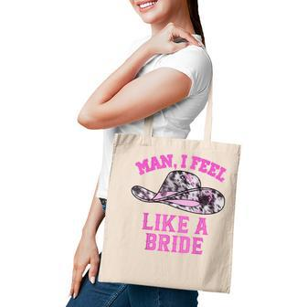 Man I Feel Like A Bride Retro Pink Cowboy Hat Tote Bag - Thegiftio UK