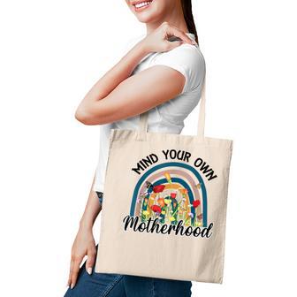 Mind Your Own Motherhood Rainbow Wildflower Fun Mothers Day Tote Bag - Thegiftio UK