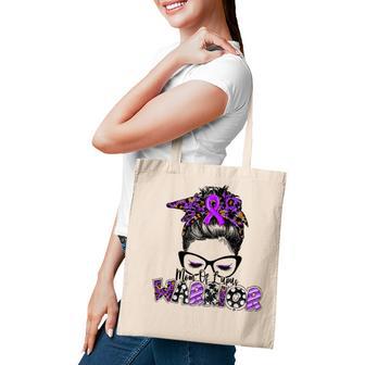 Mom Of Lupus Warrior Messy Bun Lupus Awareness Tote Bag - Thegiftio UK