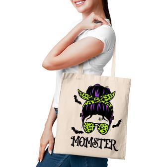 Momster Womens Halloween Messy Bun Mom Ster V3 Tote Bag - Thegiftio UK