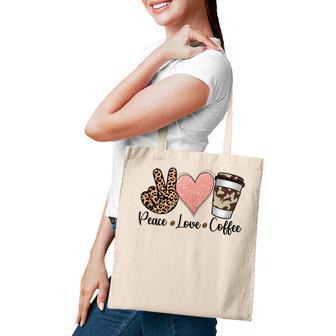 Peace Love Coffee Funny Half Coffee Half Teacher Gift Women Tote Bag - Thegiftio UK