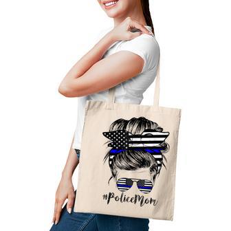 Police Mom Life Messy Bun Hair Mothers Day Police Tote Bag - Thegiftio UK