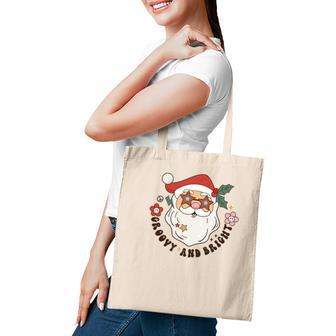 Retro Christmas Groovy And Bright Santa Tote Bag | Seseable UK