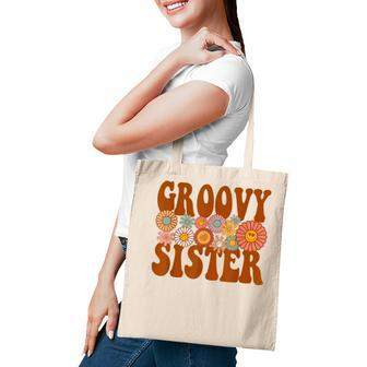 Retro Groovy Sister Matching Family 1St Birthday Party Tote Bag - Thegiftio UK