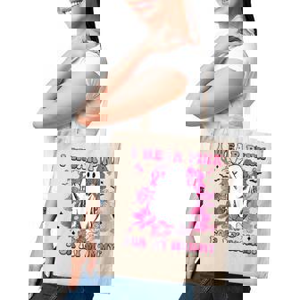 Retro I Wear Pink For My Mommy Ghost Breast Cancer Halloween Tote Bag - Thegiftio