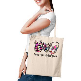 Retro Peace Love School Nurse Women Back To School Tie Dye V2 Tote Bag - Thegiftio UK