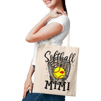 Softball Mimi Leopard Game Day Softball Lover Mothers Day Tote Bag - Thegiftio UK