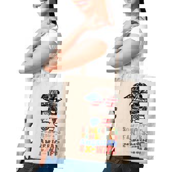 Somebodys Fine Ass American Ex-Wife Messy Bun Usa Glasses Tote Bag - Thegiftio