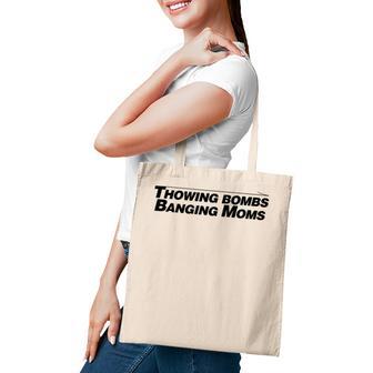Throwing Bombs Banging Moms Funny Football Tote Bag - Thegiftio UK