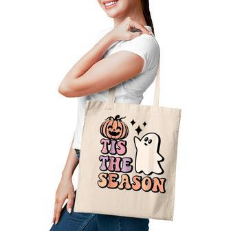 Tis The Season Pumpkin Ghost Funny Autumn Halloween Tote Bag - Thegiftio UK