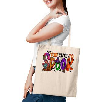Too Cute To Spook Colorful Graphic - Halloween C Tote Bag - Thegiftio UK