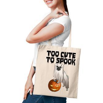 Too Cute To Spook Halloween Scary Pumpkin Women Tote Bag - Thegiftio UK