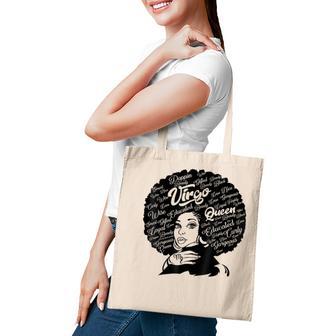 Virgo Queen Black Women August September Birthday Gift Tote Bag - Thegiftio UK